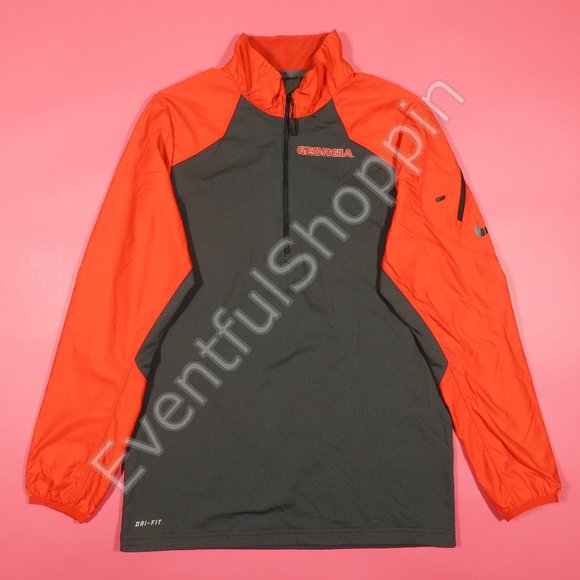 ike Georgia Bulldogs Jacket Mens S Gray 1/4 Zip Lightweight Shell Pullover - Picture 2 of 11